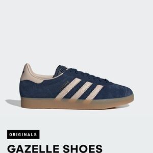 Adidas Gazelle Dark Blue and Beige Sneakers